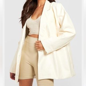 BOOHOO x Madison Beer oversized faux leather blazer